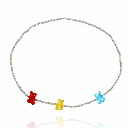 Fashion Simple Small Clear Beads Single Layer Thigh Chain Bohemian Color Bear Beaded Leg Jewelry