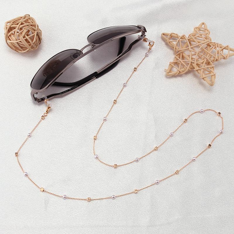 Hanging neck glasses chain star anti-lost lanyard chain retro pearl love beaded necklace temperament mask chain