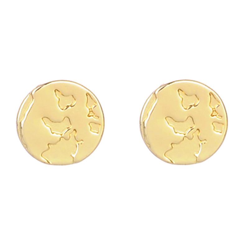 Popular earrings simple personality world map earrings map earrings