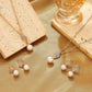 Bridal Wedding Dress Jewelry Fashion Temperament Simple Pearl Inlaid Diamond Twist Chain Earrings Necklace Set