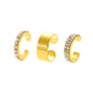 ins simple zircon ear clip without ear hole French light luxury geometric ear bone clip set Mori super fairy earrings