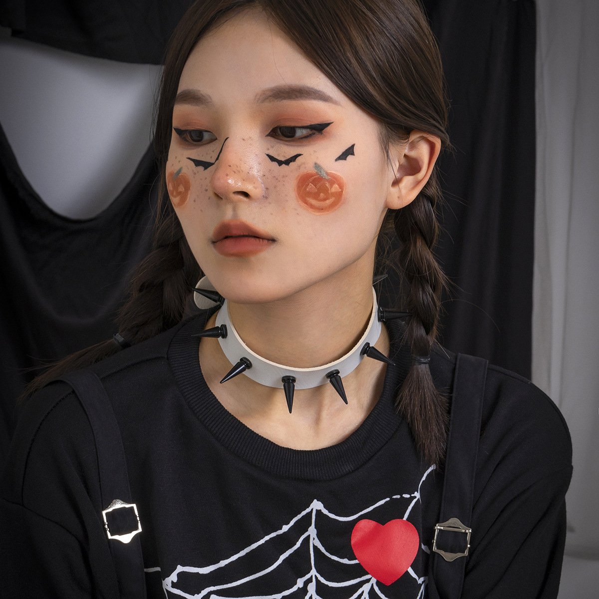Dark cos gothic metal spike necklace personality sweet cool rivets three-dimensional choker collar necklace