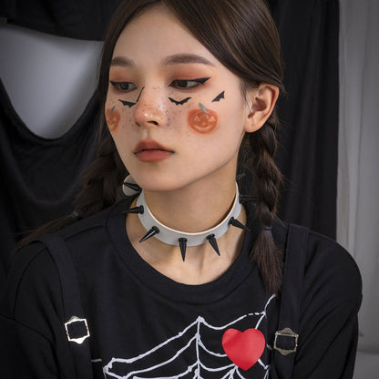 Dark cos gothic metal spike necklace personality sweet cool rivets three-dimensional choker collar necklace