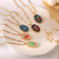Irregular Oval Resin Christmas Snowflake Necklace Personality Fashion Simple Original Alloy Pendant Female