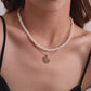 Jewelry Temperament Pearl Scallop Alloy Pendant Necklace Female Fashion Simple Handmade Double Layer Necklace