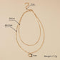 Simple Fashion Heart Necklace Vintage Double Layer Necklace Accessories