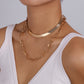 N9298 Exaggerated Metal Short Necklace Simple and Indifferent Double Layered Snake Bone Necklace Chain Pendant