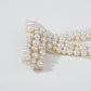 F3997 Temperament bow hairpin exaggerated retro gold velvet pearl hair accessories retro light luxury horizontal clip female