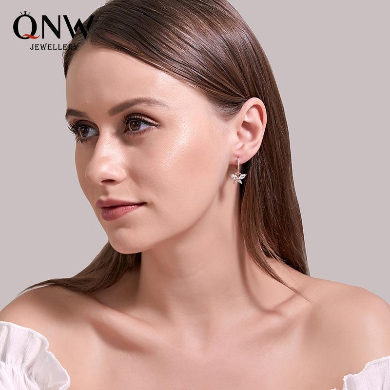 Crystal Butterfly Earrings Super Flash Zircon Butterfly Earrings Femininity Versatile Earrings Earrings
