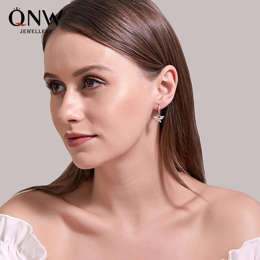 Crystal Butterfly Earrings Super Flash Zircon Butterfly Earrings Femininity Versatile Earrings Earrings