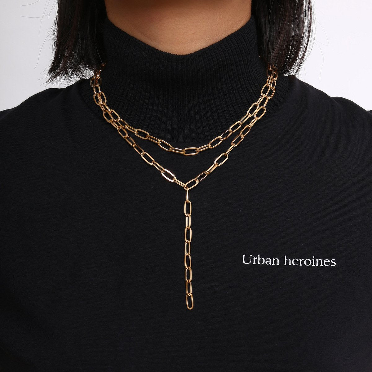 Jewelry Personality Long Section Tassel Multilayer Necklace Female Simple Snake Bone Chain Y Chain Necklace