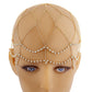 Ornament Mori Mesh Cross Headdress Female Bohemia Stitching Claw Chain Diamond Tassel Hair Accessories