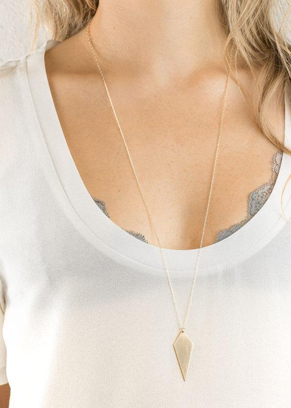 Women's Rhombus Pendant Necklace Simple and Exquisite Clavicle Chain Jewelry