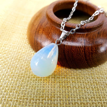 Drop Shape Opal Kids Clavicle Chain Necklace Natural Stone Necklace Fashion Dress Accessories