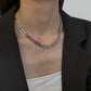 Hip-hop street titanium steel chain splicing necklace trendy brand cold personality all-match collarbone necklace for men and women