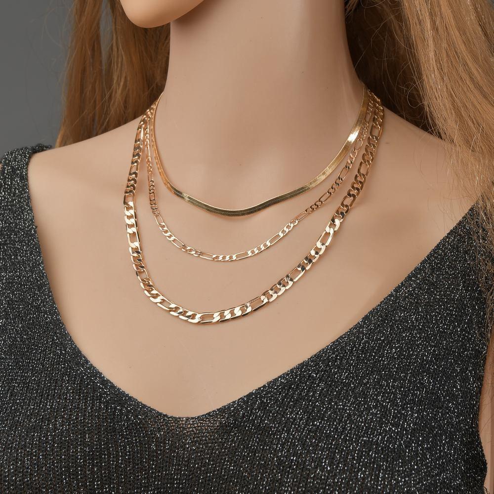 Popular fashion personality retro simple multi-layer women's necklace combination jewelry