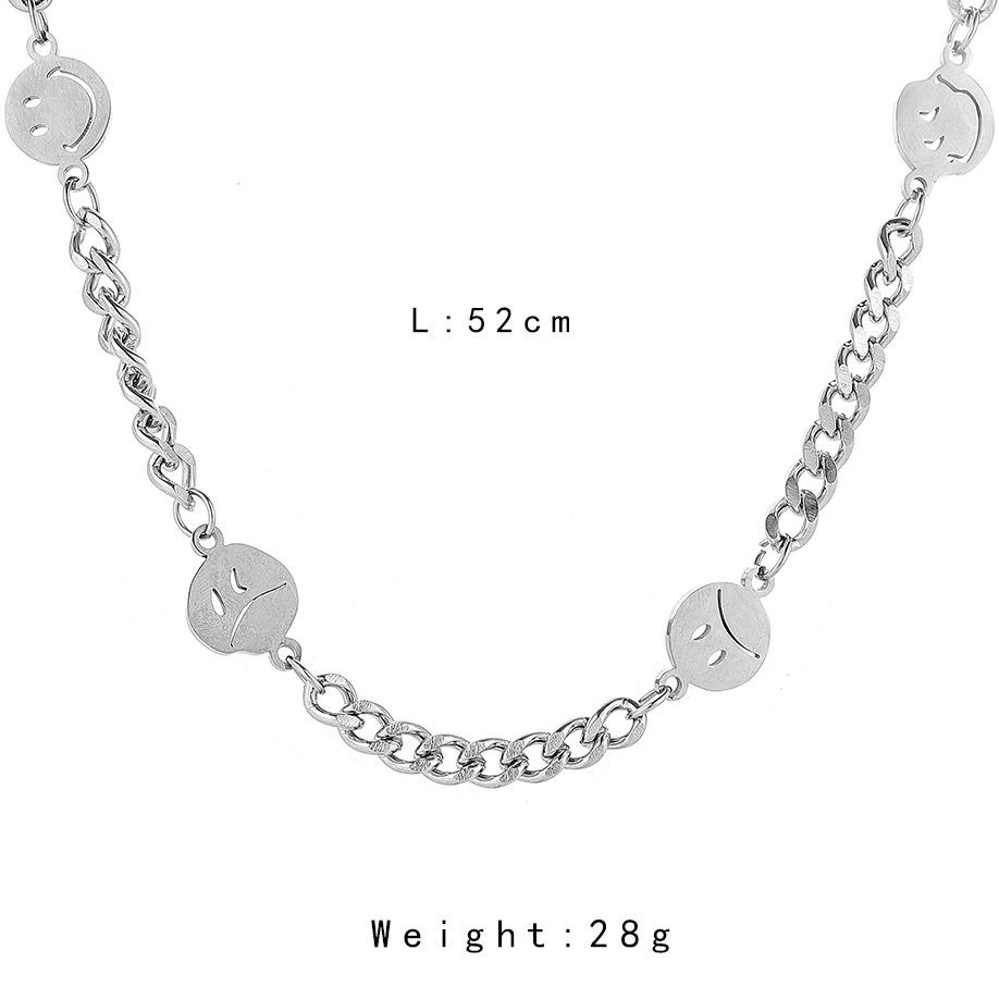 Indifferent and Simple Emotions Titanium Steel Pendant Stainless Steel Choker Clavicle Chain Necklace