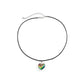 Jewelry creative niche colorful glass heart-shaped necklace female simple wax line single-layer pendant necklace
