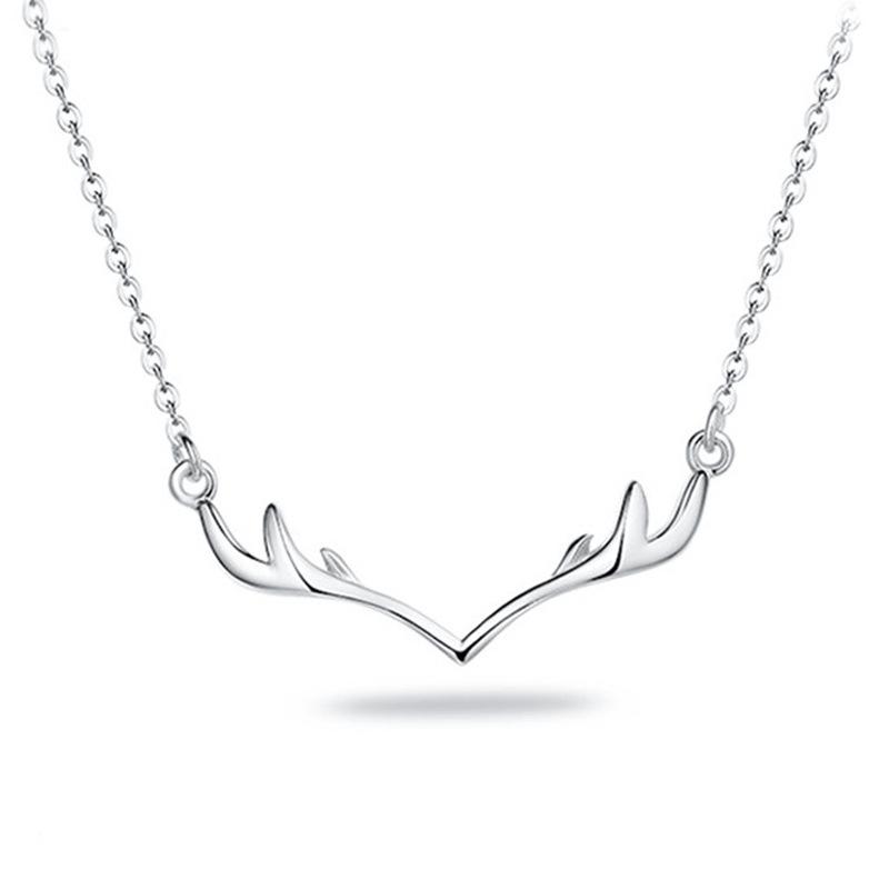 Small Fresh Simple Sweet Little Antler Christmas Necklace Clavicle Chain Cute Female Short Money Ornament