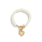 Jewelry Simple Pearl Peach Heart Moon Jewelry Female Retro Metal Queen Head Tag Bracelet