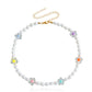 Jewelry French flower necklace female ins fashion all-match imitation pearl necklace