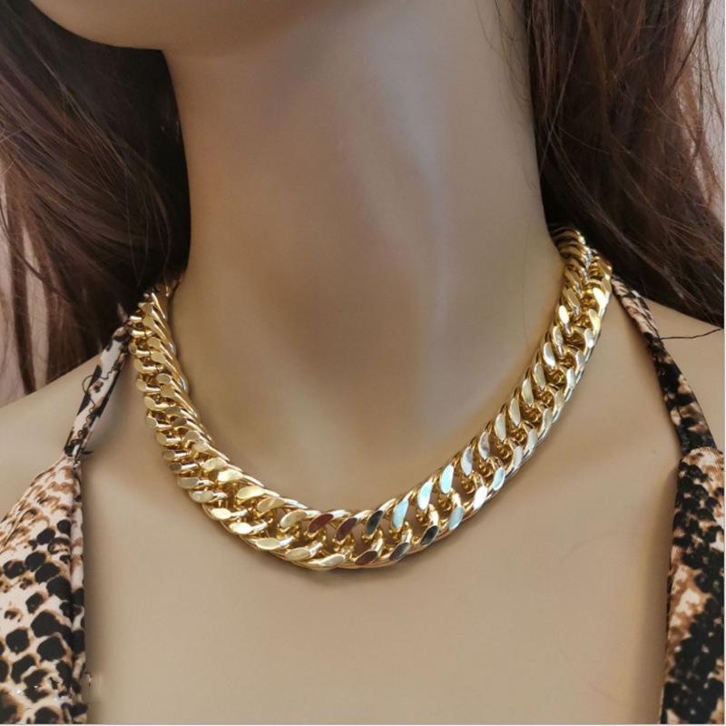 Jewelry Personality Punk Thick Chain Trend Necklace Bracelet Set Necklace