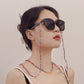 Jewelry colored rice beads metal love pendant mask chain glasses chain necklace around the neck integrated design