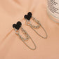 Ins black love earrings cold net red fashion heart-shaped chain earrings long tassel earrings tide