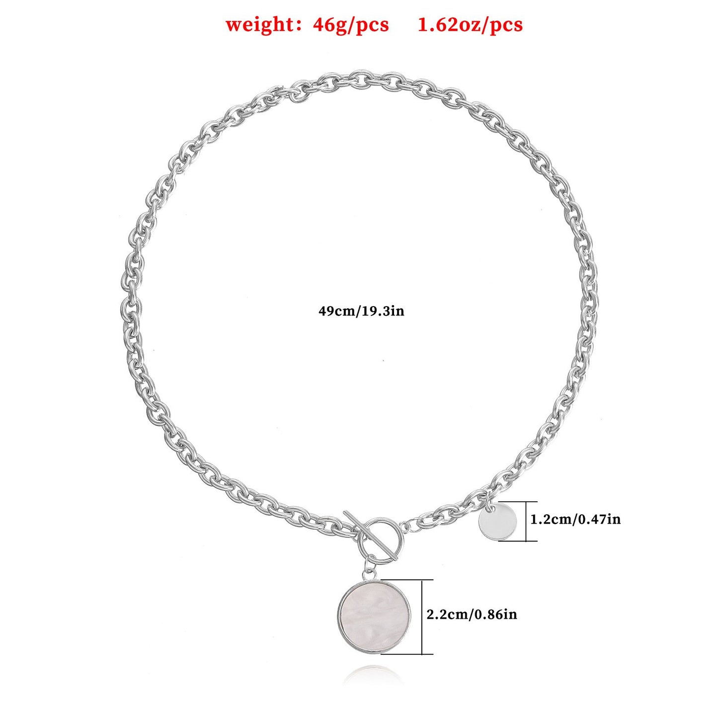 Jewelry punk clavicle chain niche design mother-of-pearl necklace female trend alloy sweater chain necklace