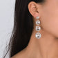 E156 Niche Light Luxury Palace Earrings Round Rhinestone Temperament Earrings Dinner Party Long Exaggerated Earrings Women