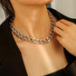 Jewelry fashion punk personality single-layer aluminum chain simple exaggerated hip-hop big thick choker necklace