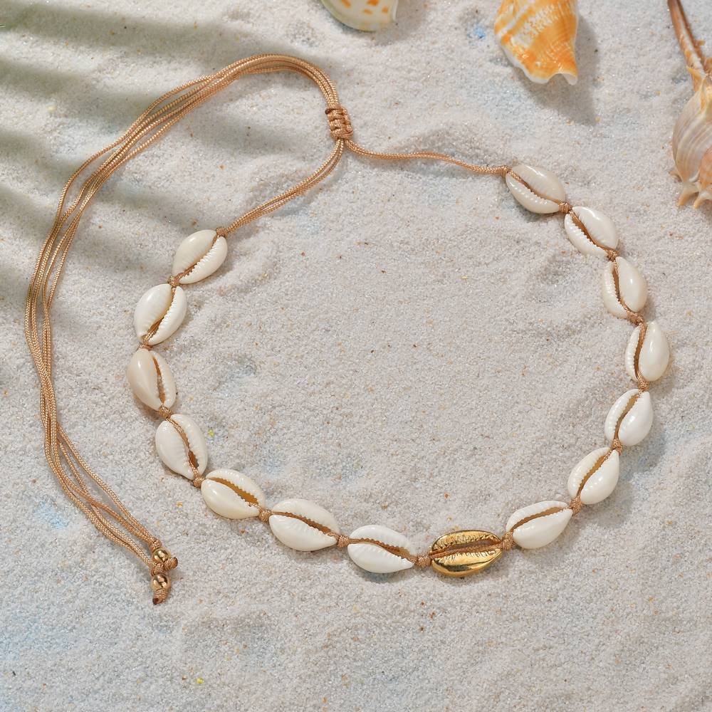 Accessories Shell Necklace Set Gold Alloy Shell Knotted Necklace