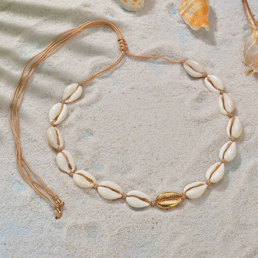 Accessories Shell Necklace Set Gold Alloy Shell Knotted Necklace