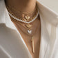 Jewelry hip-hop angel multi-element suit necklace street shooting exaggerated butterfly imitation pearl necklace female