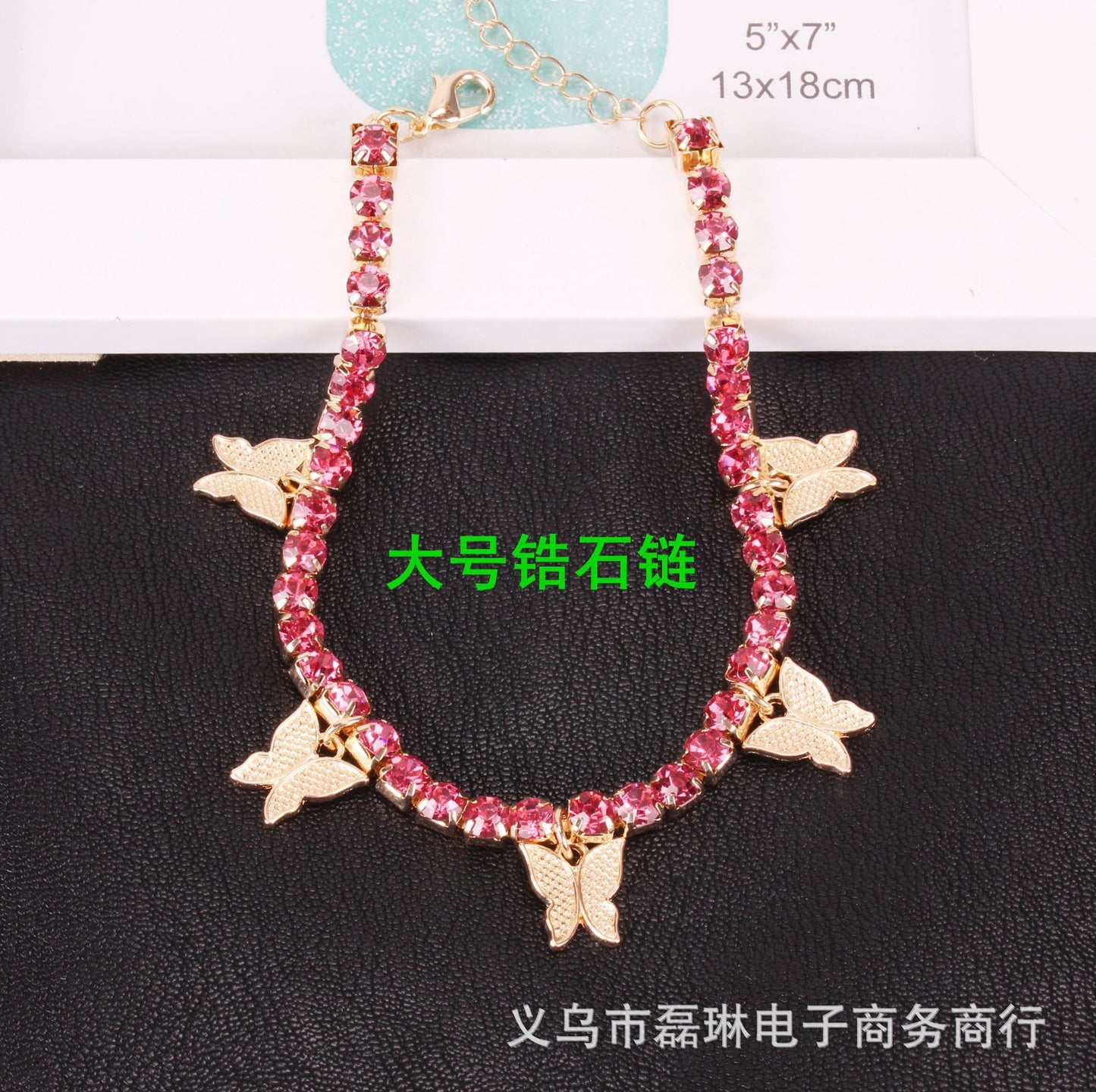 Creative Rhinestone Small Butterfly Pendant Anklet Bracelet Popular Butterfly Element Zircon Shiny Foot Jewelry