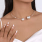 N1586 Elegant Retro Full Diamond Necklace French Romantic Light Luxury Pearl Necklace Temperamental Geometric Necklace