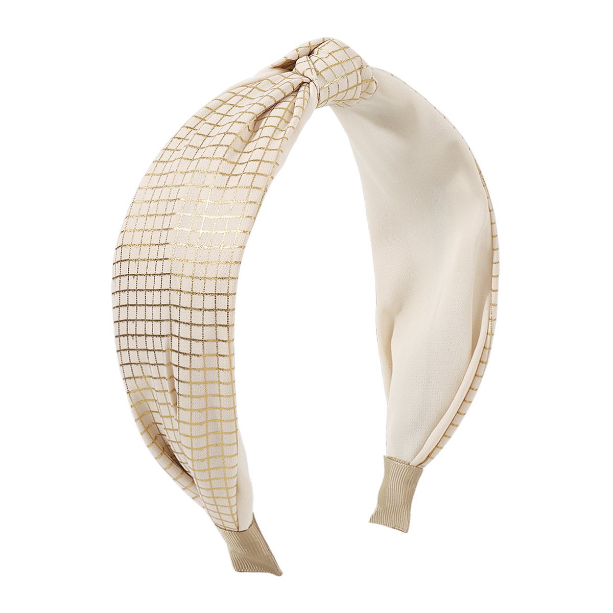 F4738 small fresh plaid solid color knotted fabric headband creative wide-brimmed fashion sweet age-reducing headband