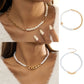Jewelry Retro Simple Pearl Chain Necklace Versatile Personality Diamond Bow Knot Clavicle Necklace