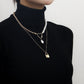 Fashion Temperament Love Padlock Combination Multi-Layered Wearing Exaggerated Necklace Niche Design Pearl Clavicle Chain Female