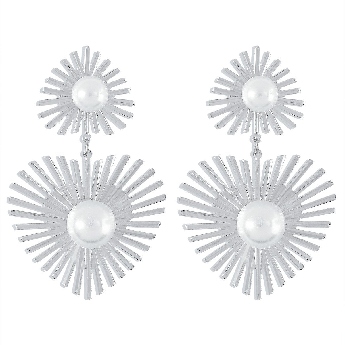 E114 Internet celebrity classic elegant pearl earrings women's metal heart-shaped temperament trendy simple earrings