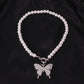 Jewelry Fashion Street Shooting Flash Diamond Clavicle Chain Necklace Personality Exaggerated Diamond Big Butterfly Necklace