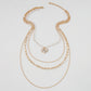 N9685 Fashionable Pearl Necklace Women's Geometric Heart Diamond Multilayer Necklace Personality Simple Street Shot Necklace