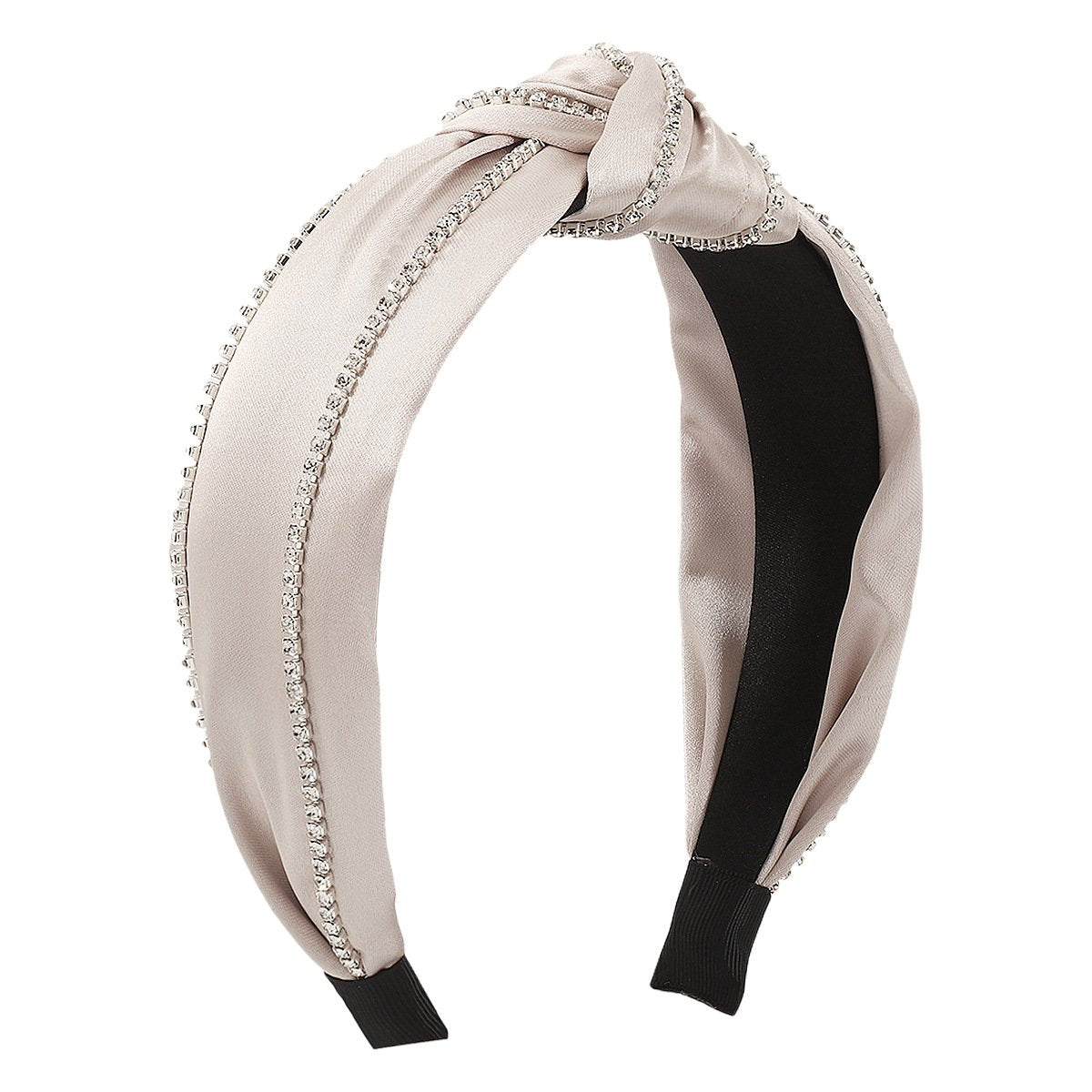 F517 Light luxury personalized claw chain rhinestone personalized headband women's velvet pure color knotted elegant retro headband