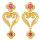 E1118 French temperament symmetrical geometric love rhinestone earrings medieval retro vintage earrings