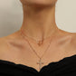 Jewelry Size Double Pearl Cross Pendant Necklace Ladies Simple Temperament Trend Necklace