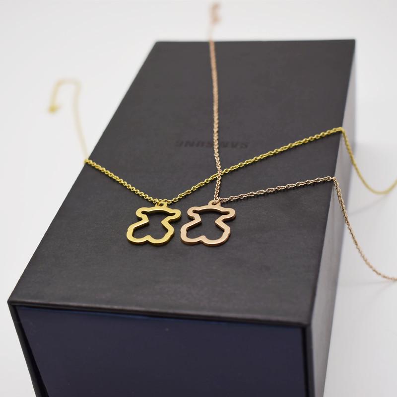 Ins hip-hop soil cool bunny pendant hollow bear pendant stainless steel soil cool girl jumping di necklace