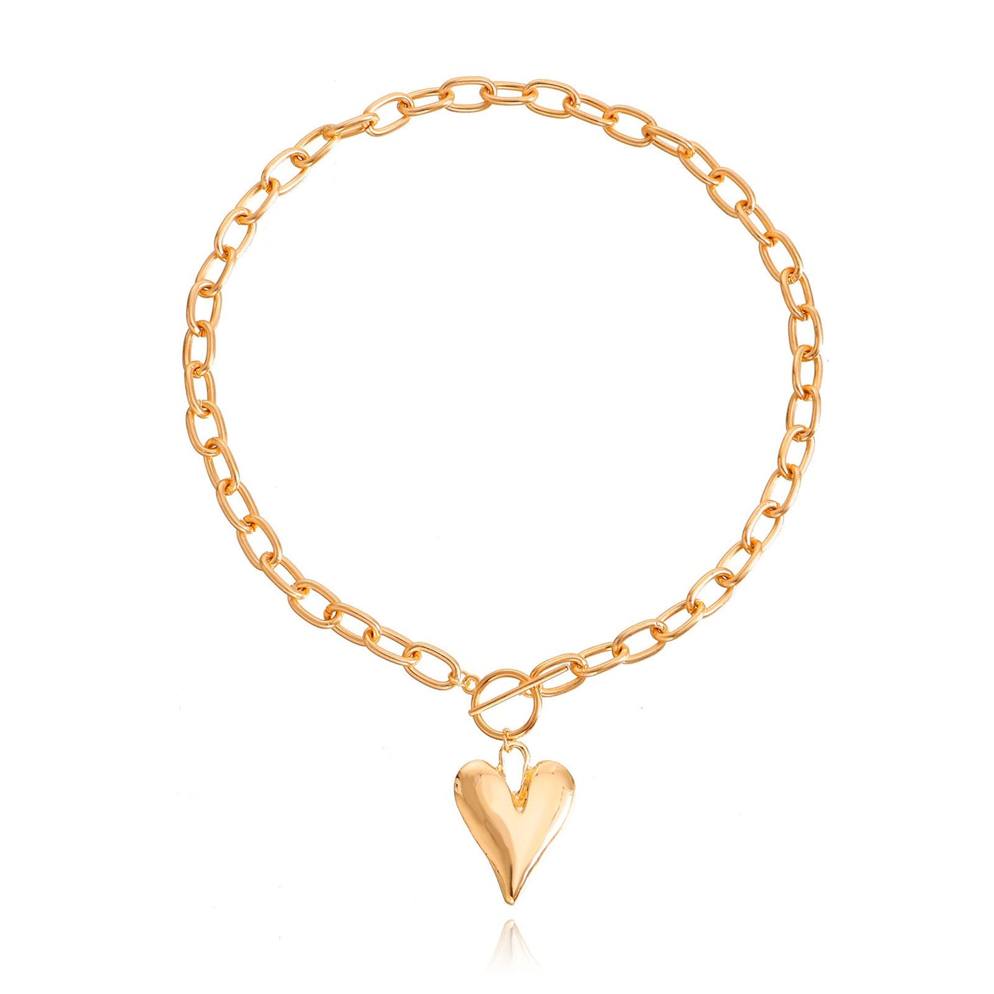 Jewelry ins hip-hop collarbone necklace exaggerated big heart pendant necklace female