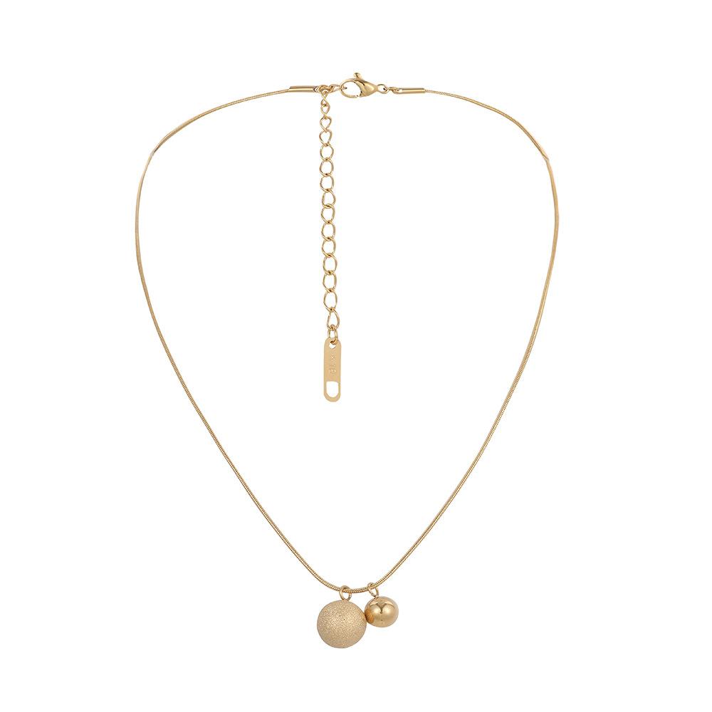 Sexy Simple Stainless Steel Small Golden Bean Necklace Titanium Steel Trendy Elegant Snake Bone Chain Clavicle Necklace For Women