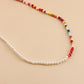 Jewelry Bohemian imitation pearl mixed color colorful rice bead necklace female hand-woven necklace