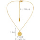 Original Design Personality Simple Stainless Steel Gold Round Coin Embossed Sun Necklace For Women
